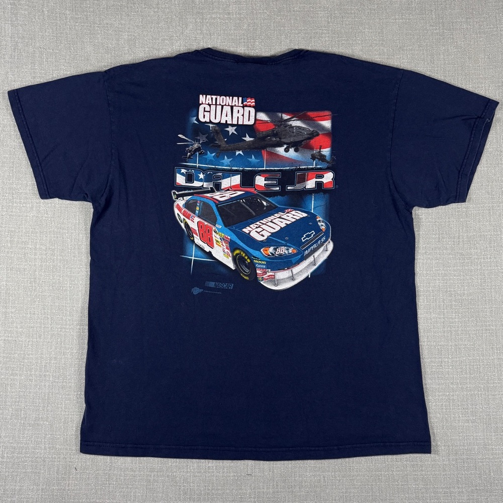 Vintage 2008 Dale Earnhardt Jr National Guard NASCAR Tee | XL | Navy